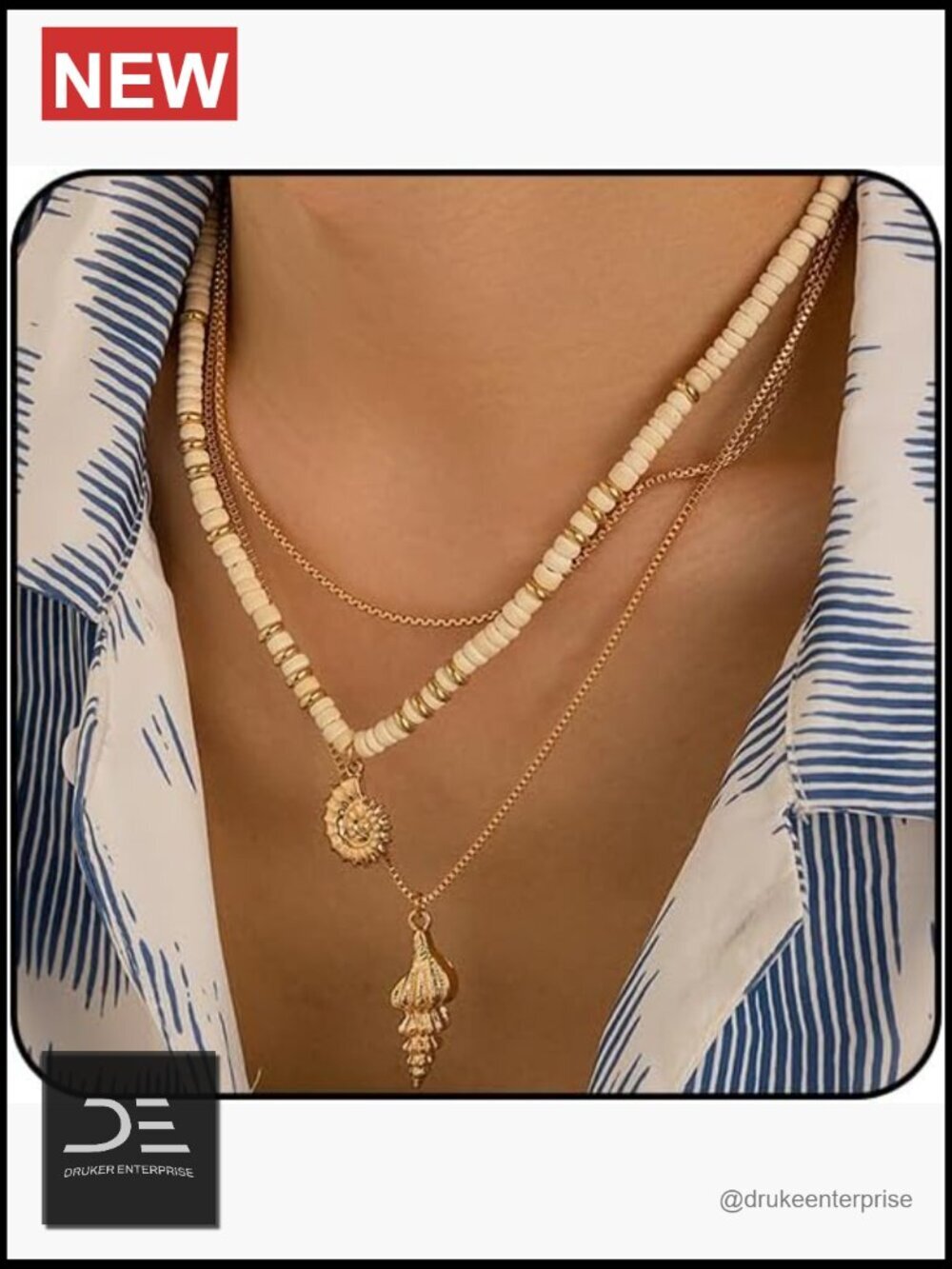 Men's Surfer Beach Necklace - Puka Shell with Coconut & Heishi Beads